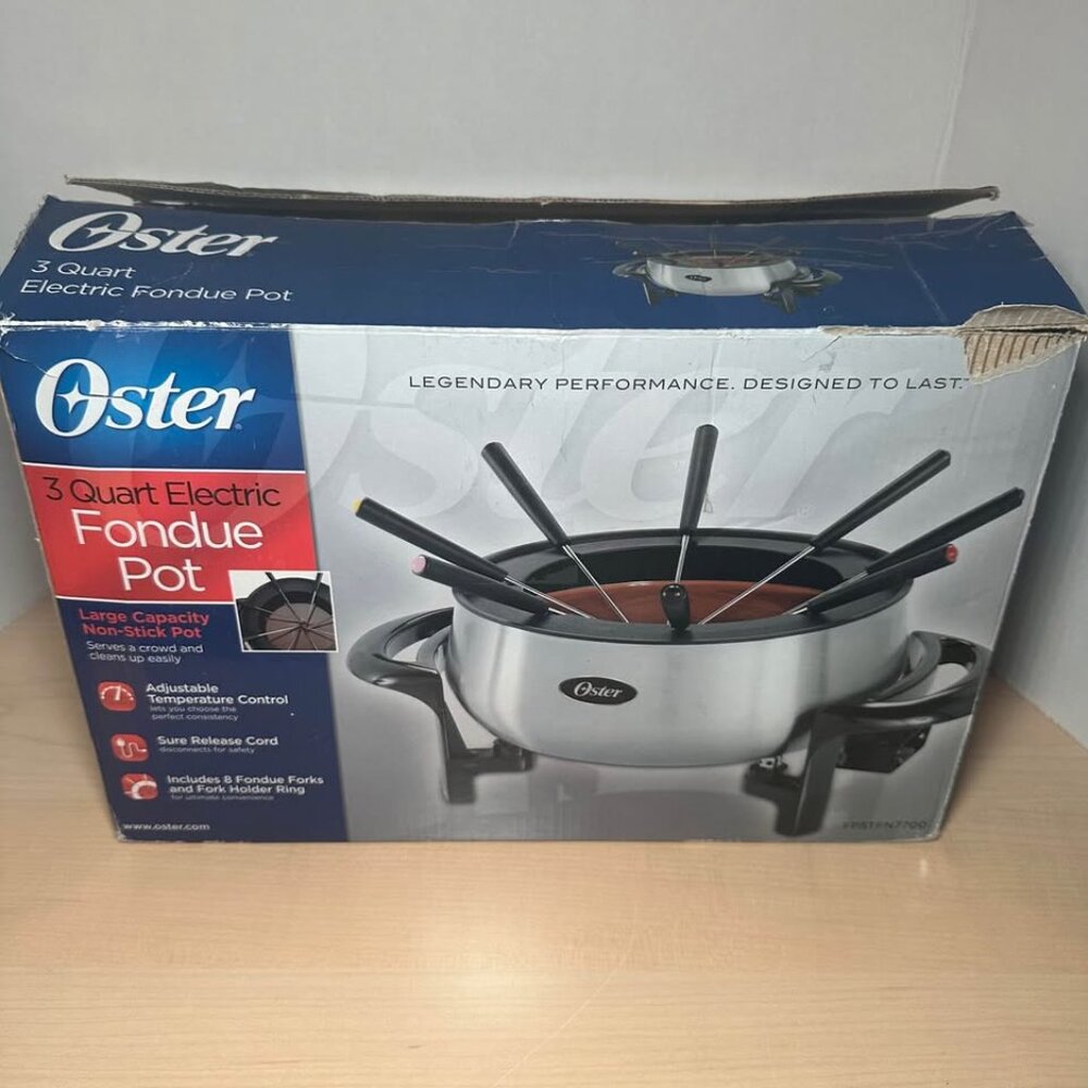 Oster 3 Quart Electric Fondue Pot Set PreOwned